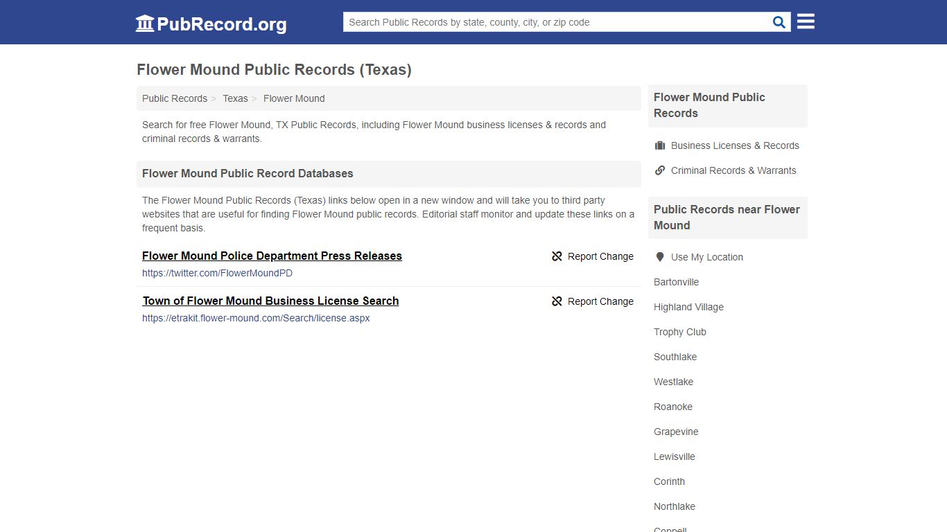 Free Flower Mound Public Records (Texas Public Records)