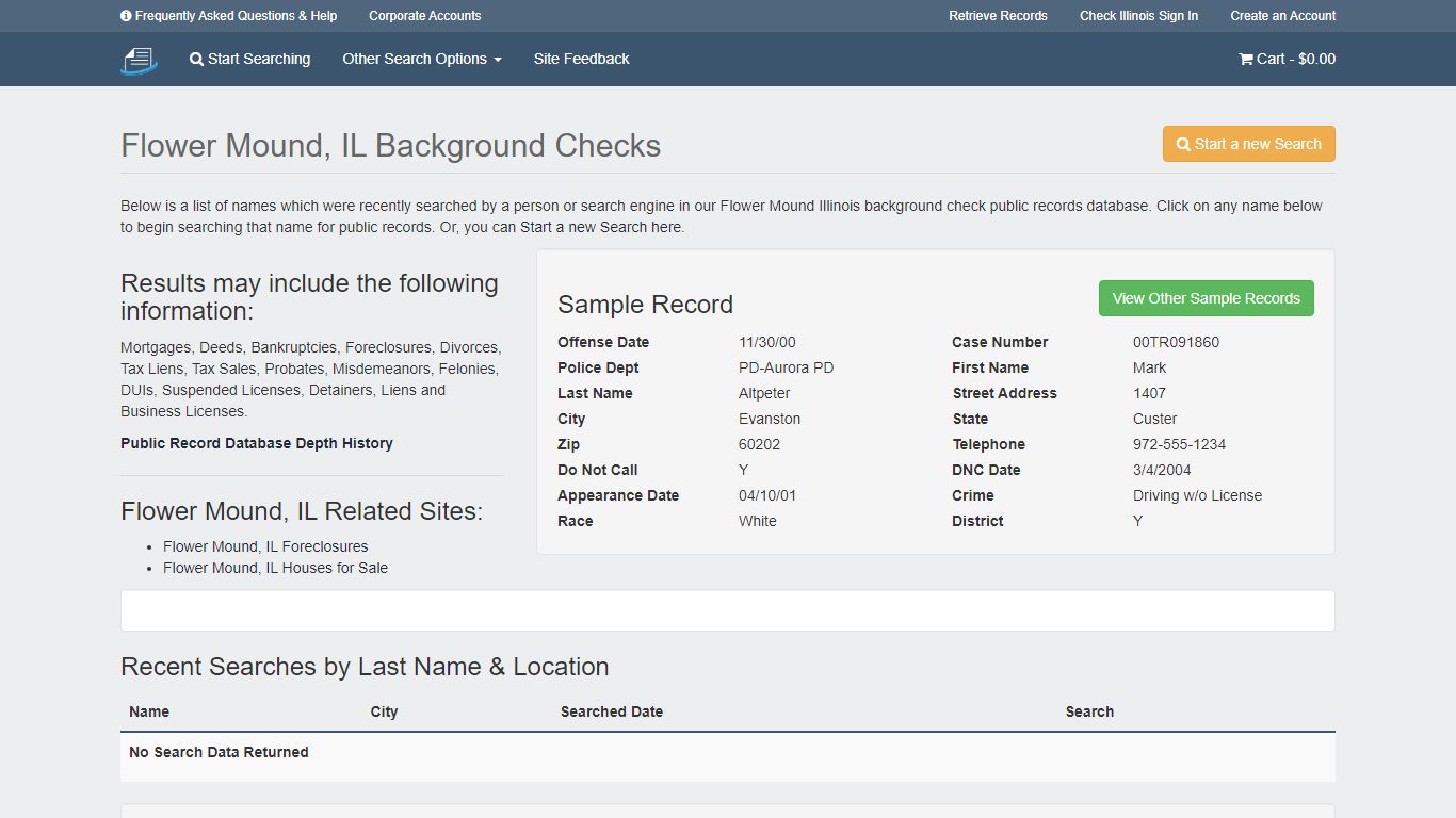 Flower Mound, IL Background Checks - Public records