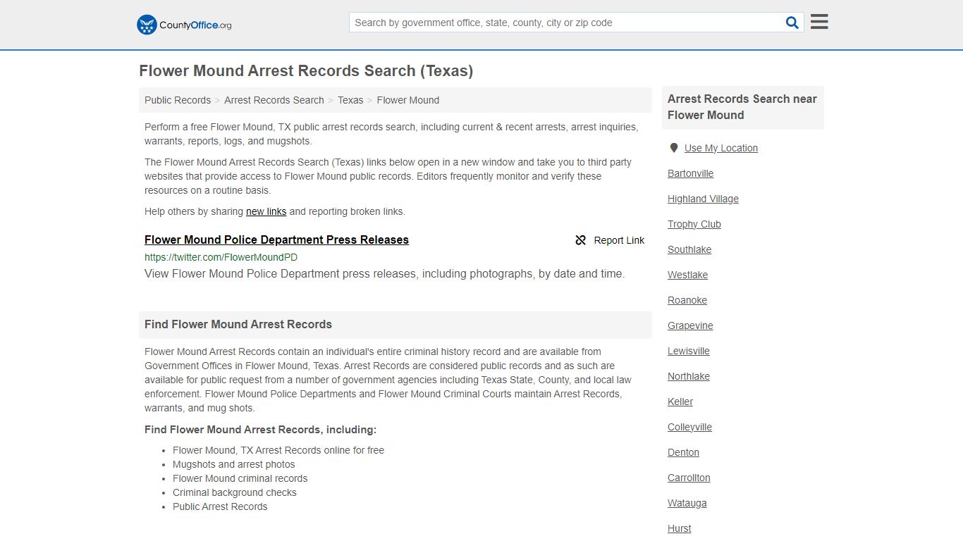 Arrest Records Search - Flower Mound, TX (Arrests & Mugshots)