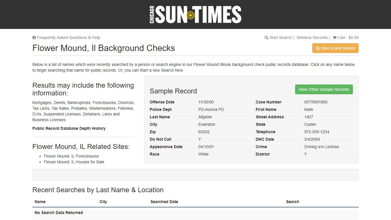 Flower Mound, IL Background Checks - Public records - Record ...